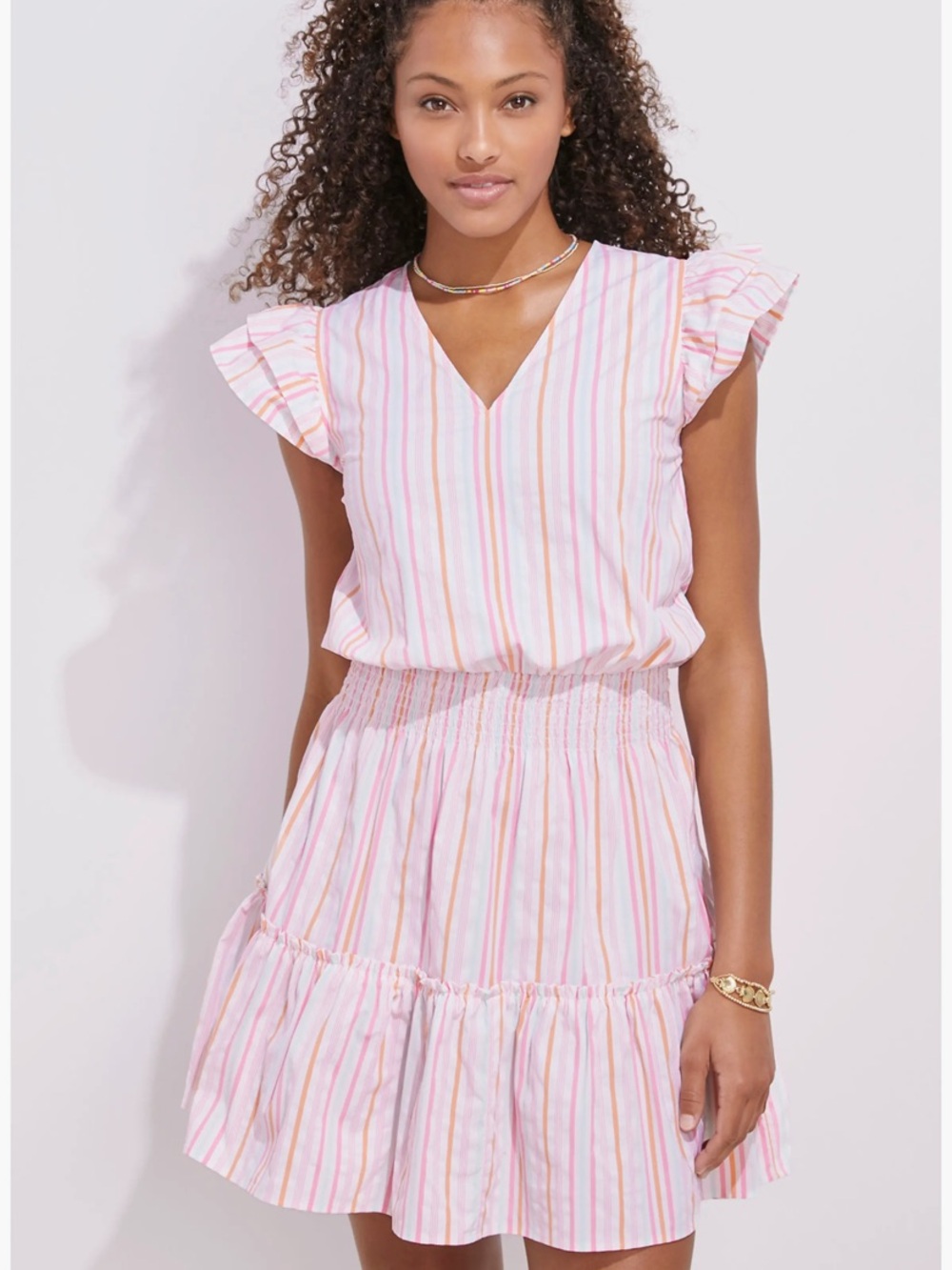 Vineyard Vines Performance Harbor Multi-Stripe Smocked Dress